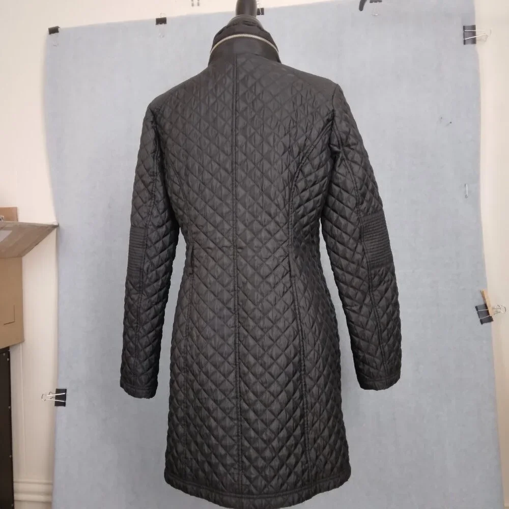 Michael Kors | Black Quilted Coat Snap/Zip | Size S - Picture 9 of 13